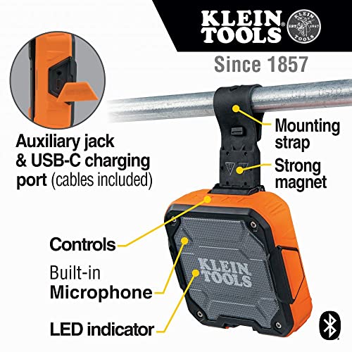 Klein Tools AEPJS2 Bluetooth Speaker with Magnet Hook