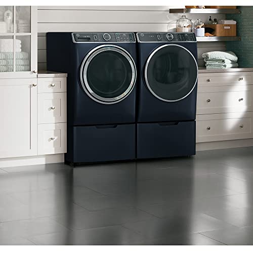 GE 28" Smart Front Load Washer in Royal Sapphire