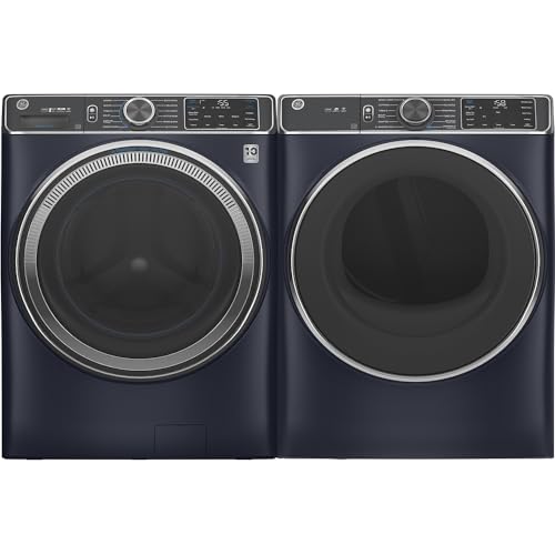 GE 28" Smart Front Load Washer in Royal Sapphire