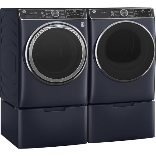 GE 28" Smart Front Load Washer in Royal Sapphire