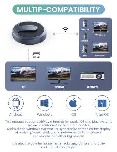 Portable Wireless HDMI Display Dongle for TV/Projector/Monitor