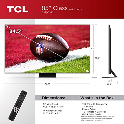 TCL 85" QLED 4K Smart Mini LED TV