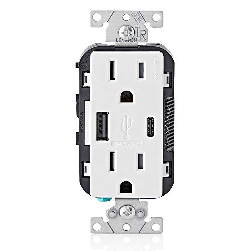 Leviton USB In-Wall Charger with Tamper-Resistant Outlet