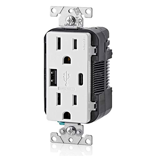Leviton USB In-Wall Charger with Tamper-Resistant Outlet