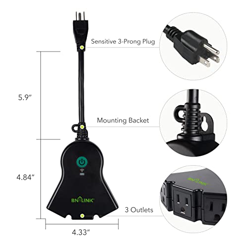 BN-LINK Smart WiFi Outdoor Outlet with Alexa & Google