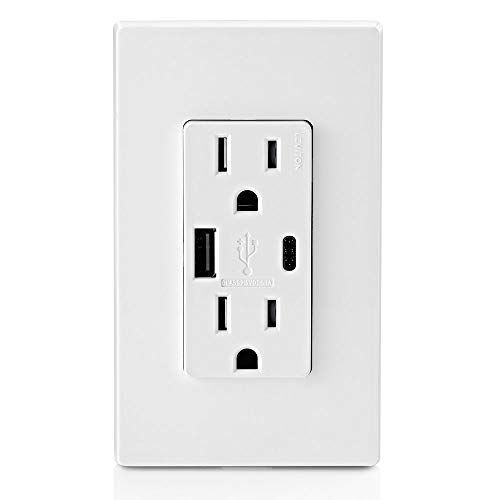 Leviton USB In-Wall Charger with Tamper-Resistant Outlet