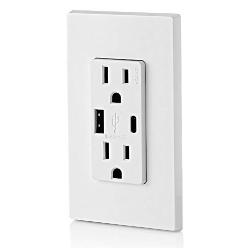 Leviton USB In-Wall Charger with Tamper-Resistant Outlet