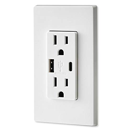 Leviton USB In-Wall Charger with Tamper-Resistant Outlet