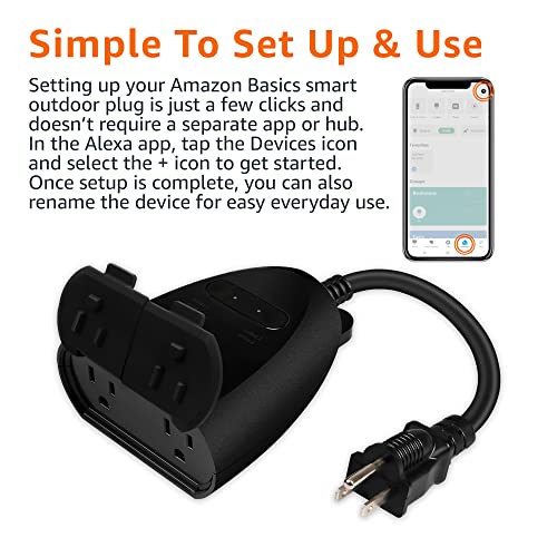 Amazon Basics Outdoor Smart Plug with 2 Outlets