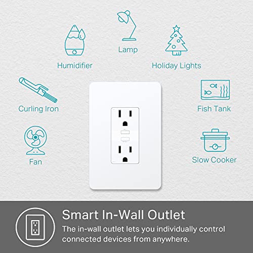 Kasa Smart Plug KP200 - In-Wall Wi-Fi Outlet
