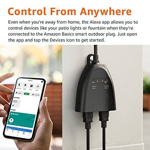 Amazon Basics Outdoor Smart Plug with 2 Outlets