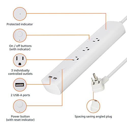 Smart Plug Power Strip with 3 Smart Outlets