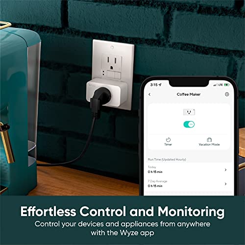 Dual Pack Wyze Smart Plug, Compatible with Alexa