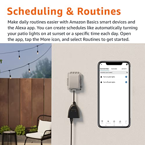 Amazon Basics Outdoor Smart Plug with 2 Outlets