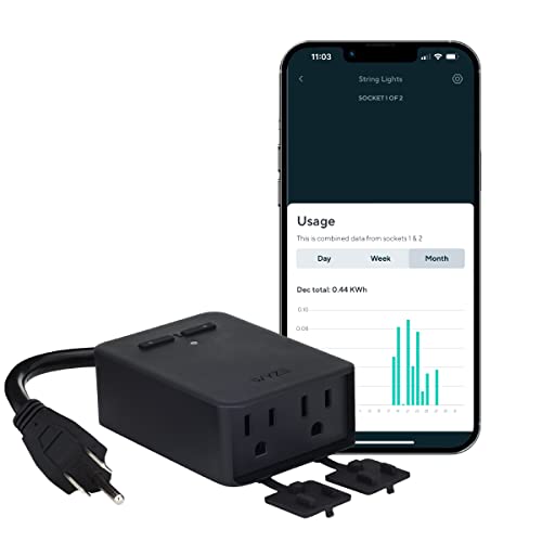 Wyze Plug Outdoor Energy Monitoring, Dual Outlets, IP64