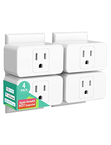 meross Wi-Fi Smart Plug Mini, 15 Amp, Alexa & Google Assistant Support, Remote Control, Timer, 4 Pack