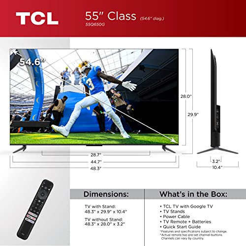 TCL 55" QLED 4K Smart TV with Google Home