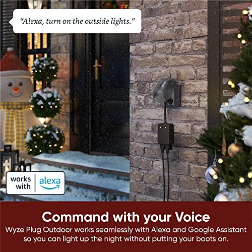 Wyze Plug Outdoor Energy Monitoring, Dual Outlets, IP64