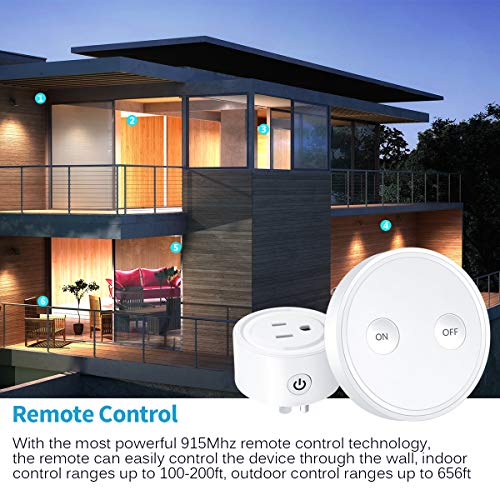 LoraTap Mini Remote Control Outlet Plug Adapter, Wireless Home Automation