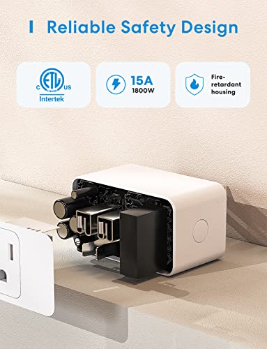 meross Wi-Fi Smart Plug Mini, 15 Amp, Alexa & Google Assistant Support, Remote Control, Timer, 4 Pack