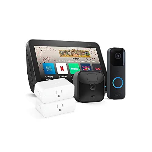 Echo Show 8 Bundle with Video Doorbell & Plugs