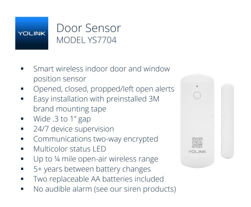 YoLink Smart Door Sensor Starter Kit: Long Range, Reminders