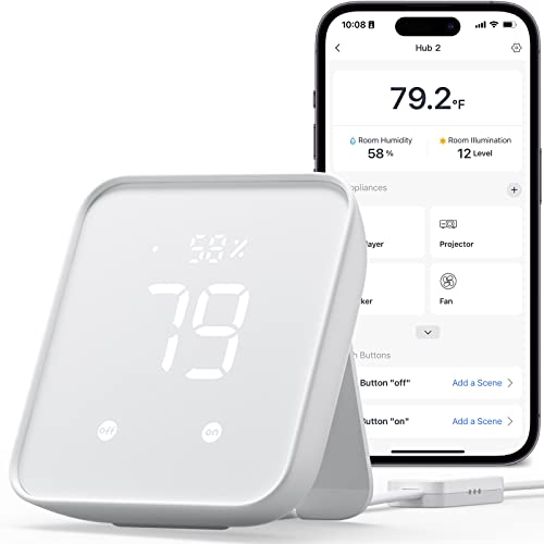 SwitchBot Hub 2: WiFi Thermometer, Hygrometer, Remote Control, Light Sensor