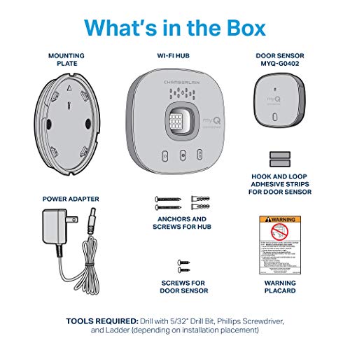 Wireless Chamberlain Smart Garage Control: myQ-G0401-ES, White