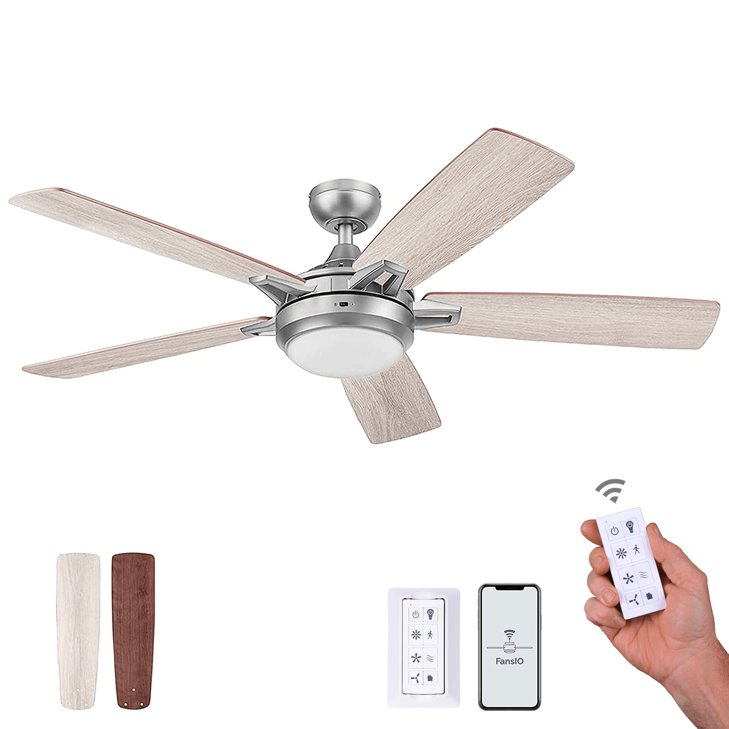 Smart 52" Ceiling Fan with Light & Remote