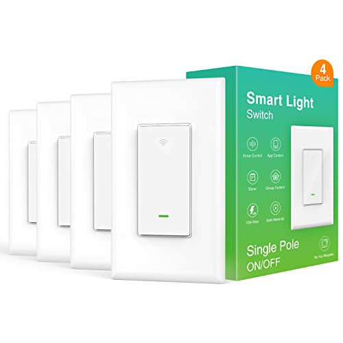 Smart Wi-Fi Light Switch with Voice Control (4-Pack)