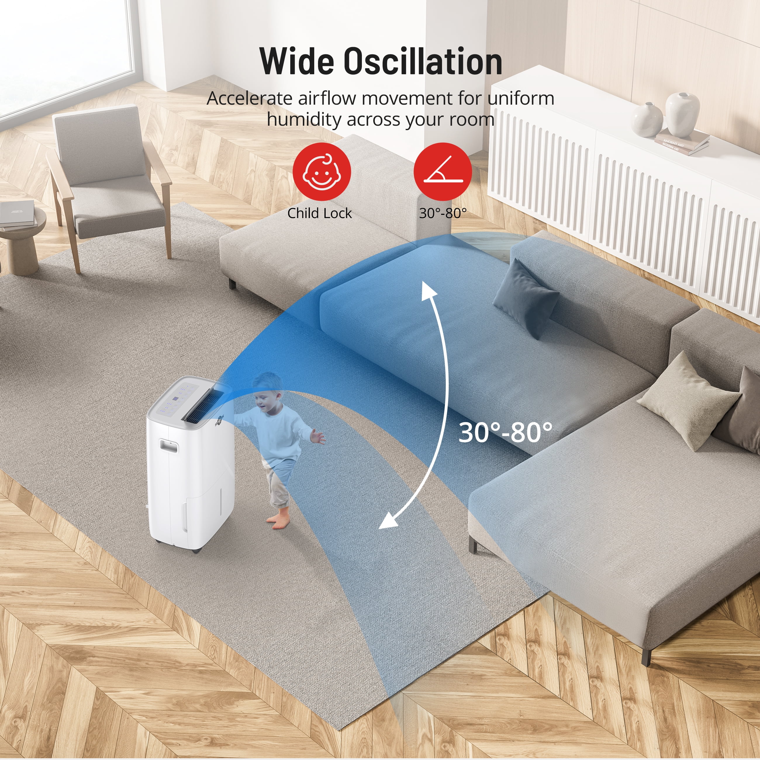 Smart Dehumidifier with Built-In Pump - 50 Pint