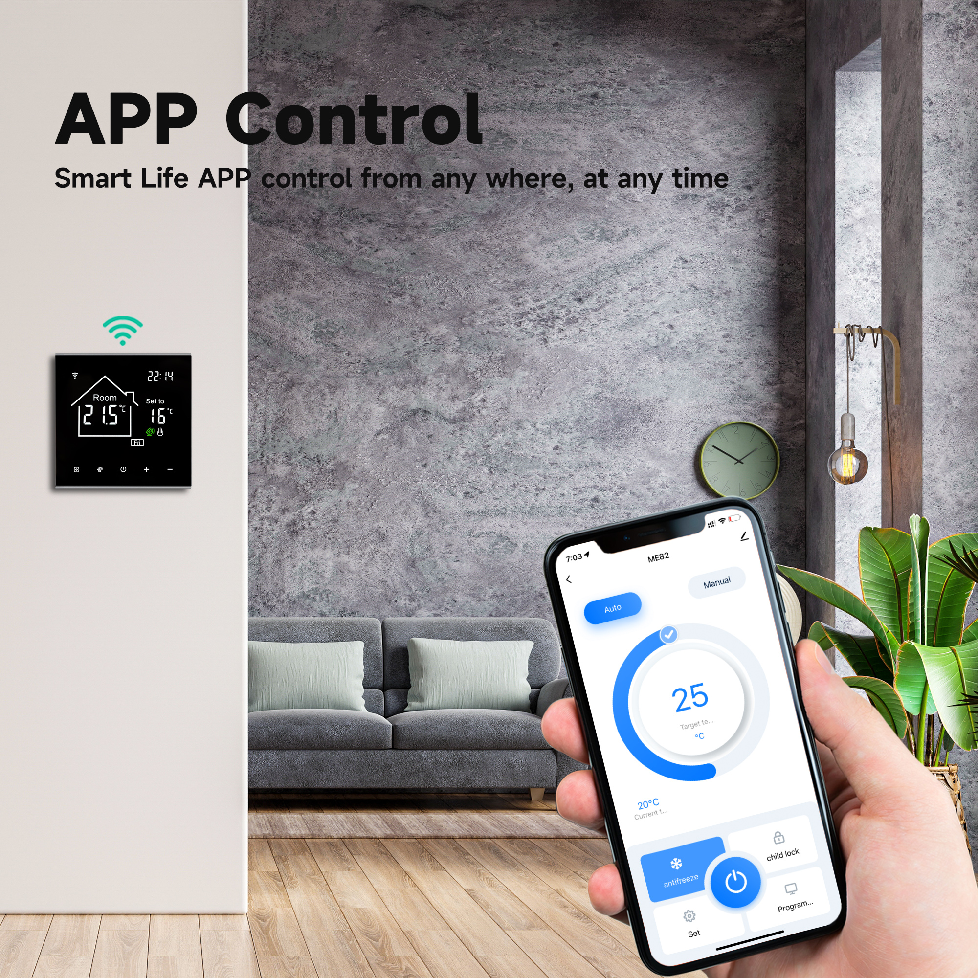 Smart WiFi Thermostat for Floor/Boiler Temperature Control