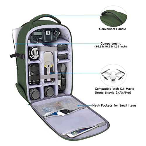 MOSISO Camera Backpack: Waterproof Hardshell DSLR Bag, Army Green