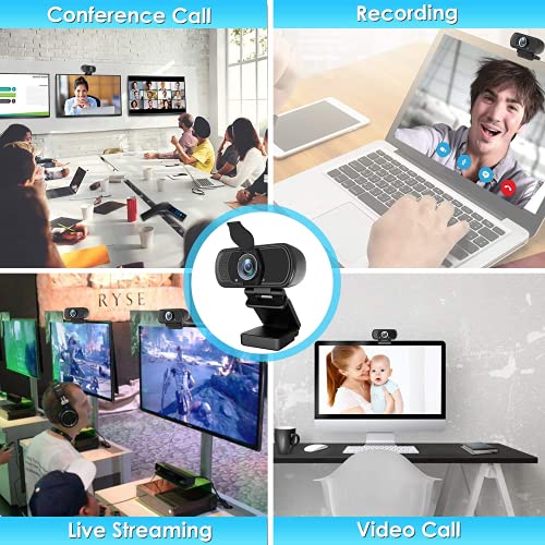 XPCAM Full HD 1080P Webcam with Privacy Shutter