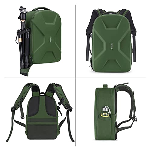 MOSISO Camera Backpack: Waterproof Hardshell DSLR Bag, Army Green