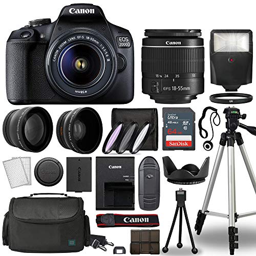 Canon EOS 2000D Rebel T7 SLR Camera Bundle