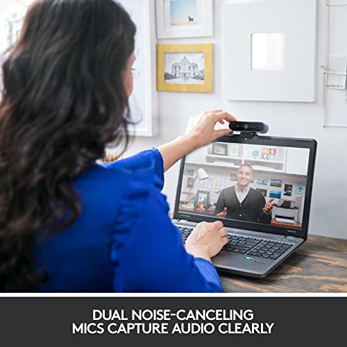 Logitech Brio 4K Webcam for Video Calling, Noise-Canceling