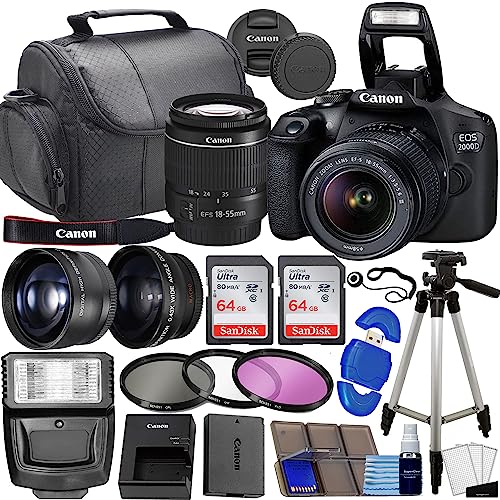Canon EOS 2000D DSLR Camera with 3 Lens Kit