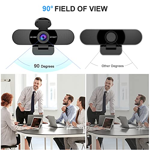 EMEET 1080P Webcam with Dual Mic and 90°FOV