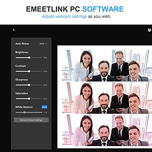 EMEET 1080P Webcam with Dual Mic and 90°FOV