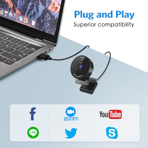 EMEET 1080P Webcam with Mic & Privacy Cover