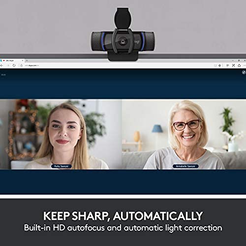 Logitech C920e HD Webcam + Litra Glow LED Light