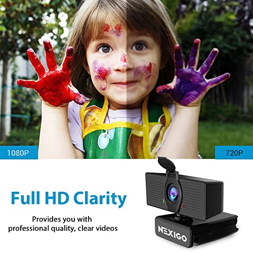 NexiGo N60 1080P Webcam with Microphone & Zoom