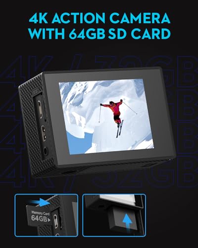4K Action Camera with 64G SD Card Kit