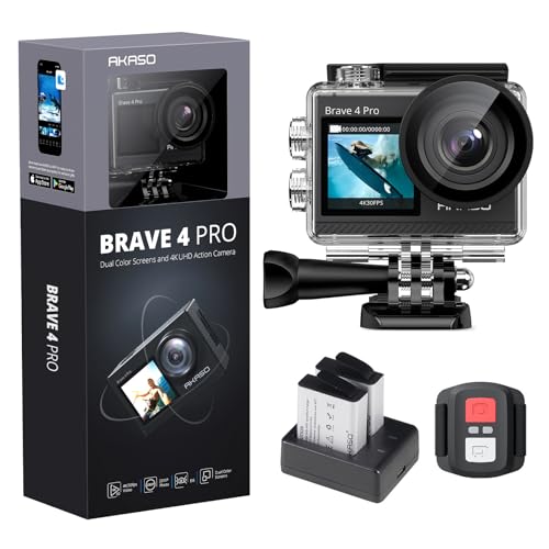 AKASO Brave 4 Pro 4K30FPS Action Camera with Touch Screen, EIS, Zoom