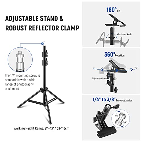 Neewer 32" 5-in-1 Light Reflector Kit with Stand