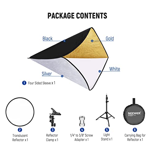 Neewer 32" 5-in-1 Light Reflector Kit with Stand