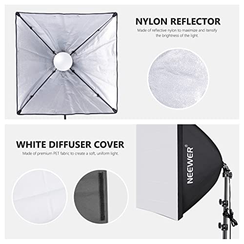 Neewer Softbox Lighting Kit with UL Certified Bulbs