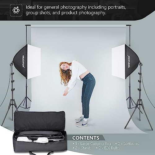 Neewer Softbox Lighting Kit with UL Certified Bulbs