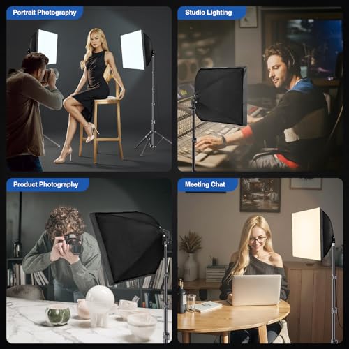 Professional Softbox Lighting Kit with LED Bulbs & Tripod